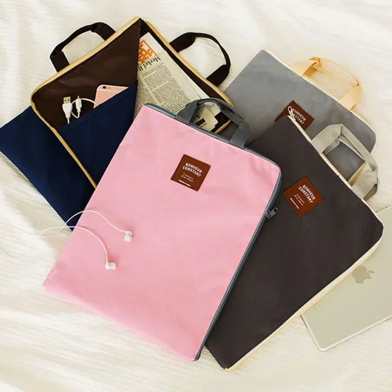 Folder Storage Document Holder Fabric Pouch Package for A4 Paper Portable Pocket Bill File Folder Office & School Supplies