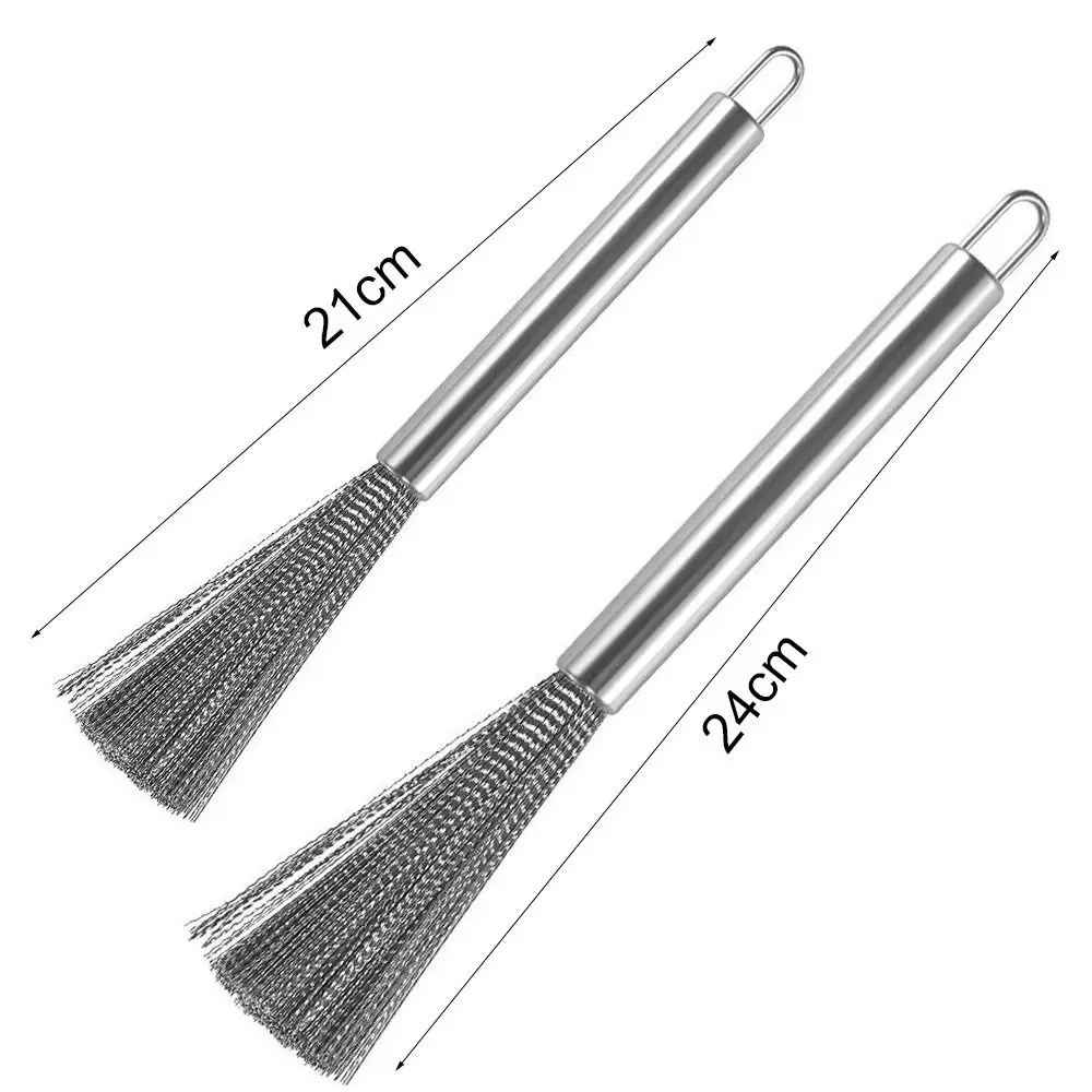 Anti-Rust Stainless Steel Pan Brush Utensil Scrubber Long Handle Cleaning Brush Kitchen Clean Tools Pot Cleaner