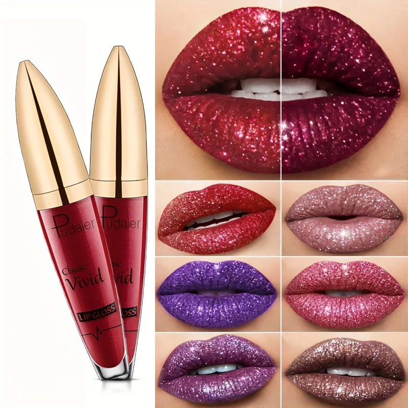 1pc Shimmering Lip Gloss, High-Pigment, Smudge-Resistant Lip Color - With Brown, Purple, Red Tones - Ideal for Parties & Cosplay