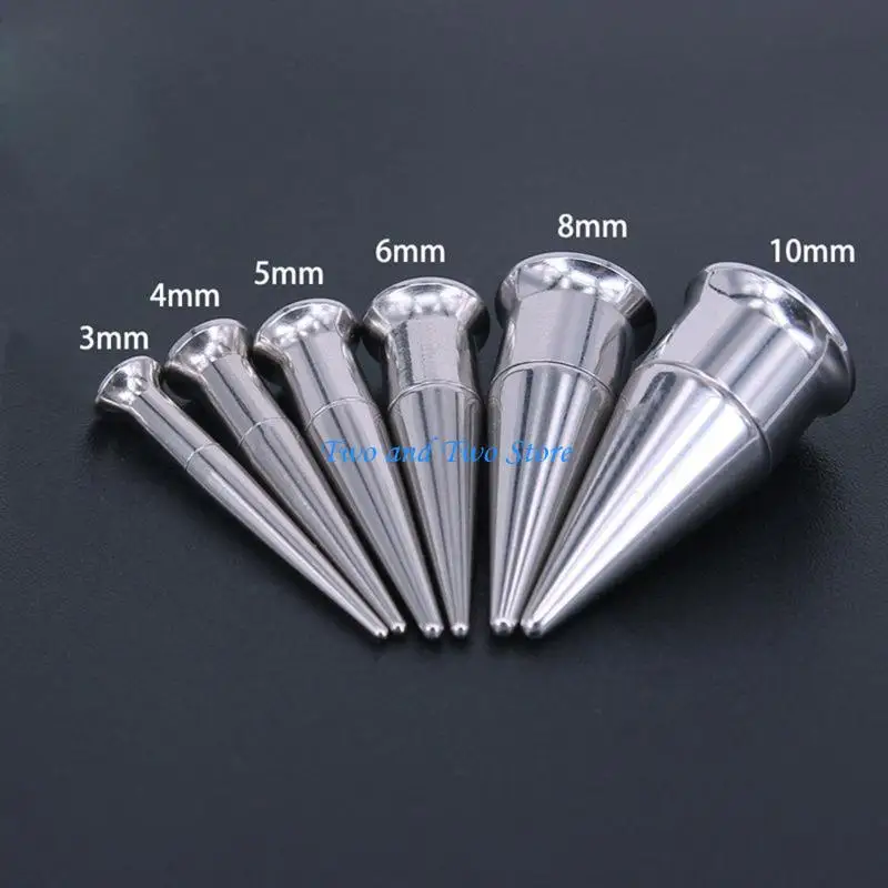 

HX6F 6 Pieces/set Unisex 2 in 1 Stainless Steel Screw Fit Interchangeable Taper Plug