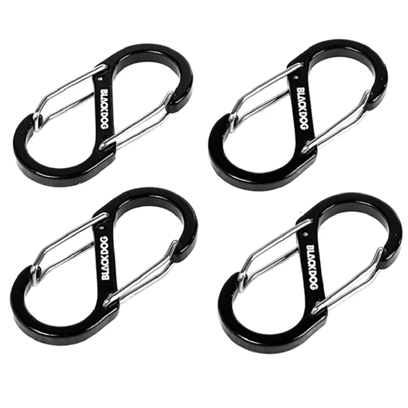 BLACKDOG Outdoor S-Shaped Aluminum Alloy Hanging Buckle Outdoor Multi-Functional 8-Character Mountaineering Buckle Hanging