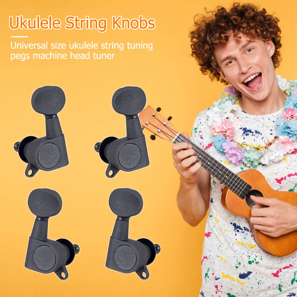 4pcs 4 String Guitar Tuning Pegs Universal Machine Heads Tuners Zinc Alloy Ukulele Parts Accessories