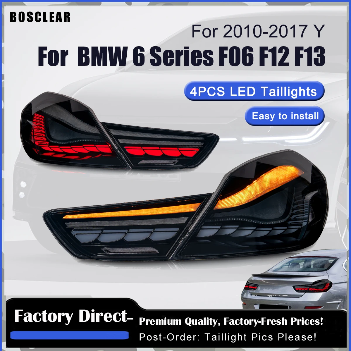 

Car Taillights Assmebly For F06 F12 F13 640i 640d 650i M6 2010-2017 LED Tail Lamps Dynamic Turn Lamp Brake DRL Auto Accessories