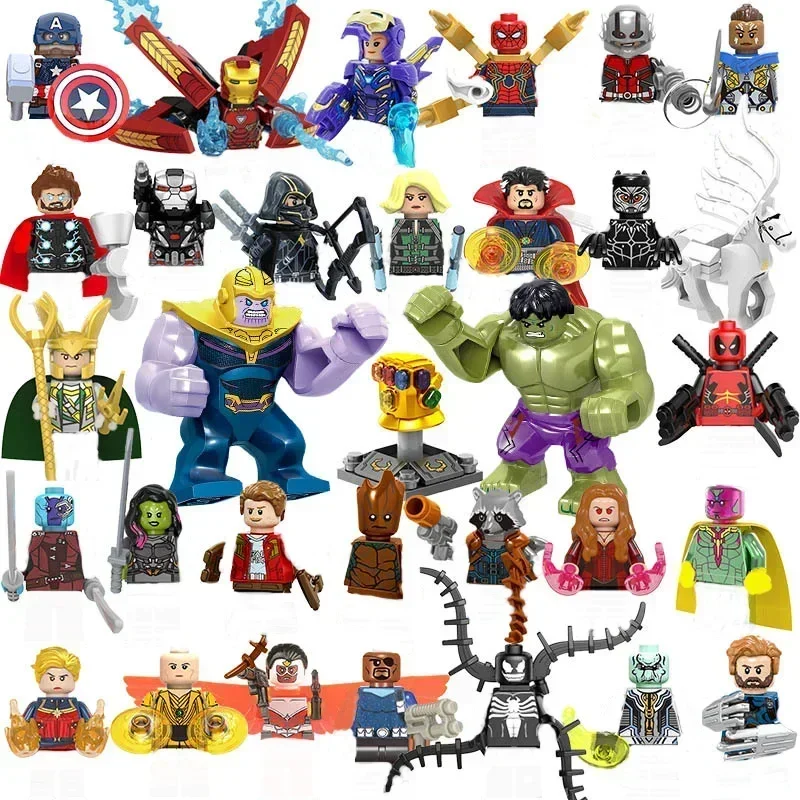 Super hero mini dolls, humanoid dolls, children's toys DIY assembly puzzle action dolls building blocks Christmas gifts