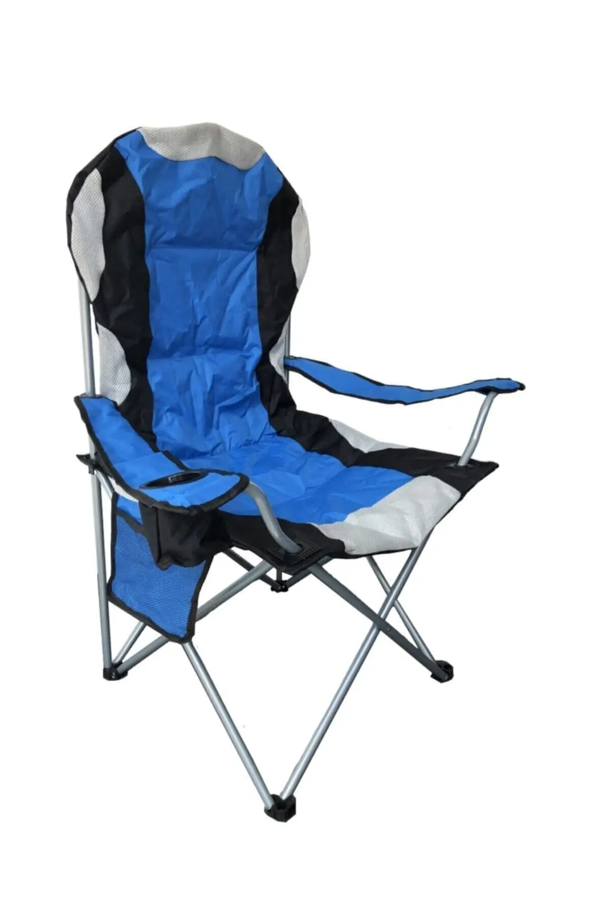 Big Camping Garden Beach Chair Foldable Big Size Thick Metal Stainless 130 Kg Capacity Blue And Red Color