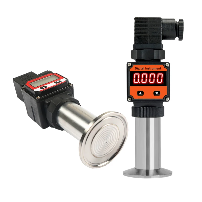 

LED 4-20mA Flush Diaphragm Pressure Sensor Flat Film Membrane 50.5mm Tri-Clamp Hygienic Sanitary Pressure Transmitter for Mud