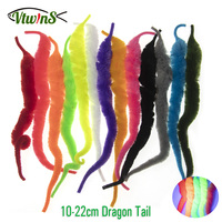 Vtwins 10CM 22CM Fishing Fly Lure Baitfish Tying Material UV Double Magnum's Dragon Tail for Pike Muskie Fishing Accessories