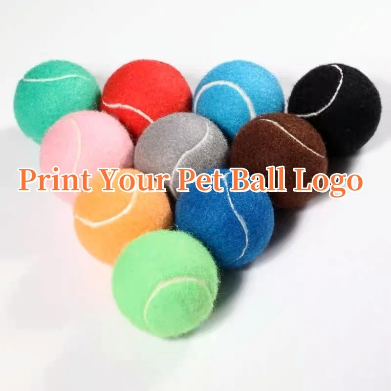 Custom Pet Dog Tennis Ball Interactive Dog Toys High Bounce Sound Rubber Ball for Small Medium Dogs Training Outdoor Play Ball