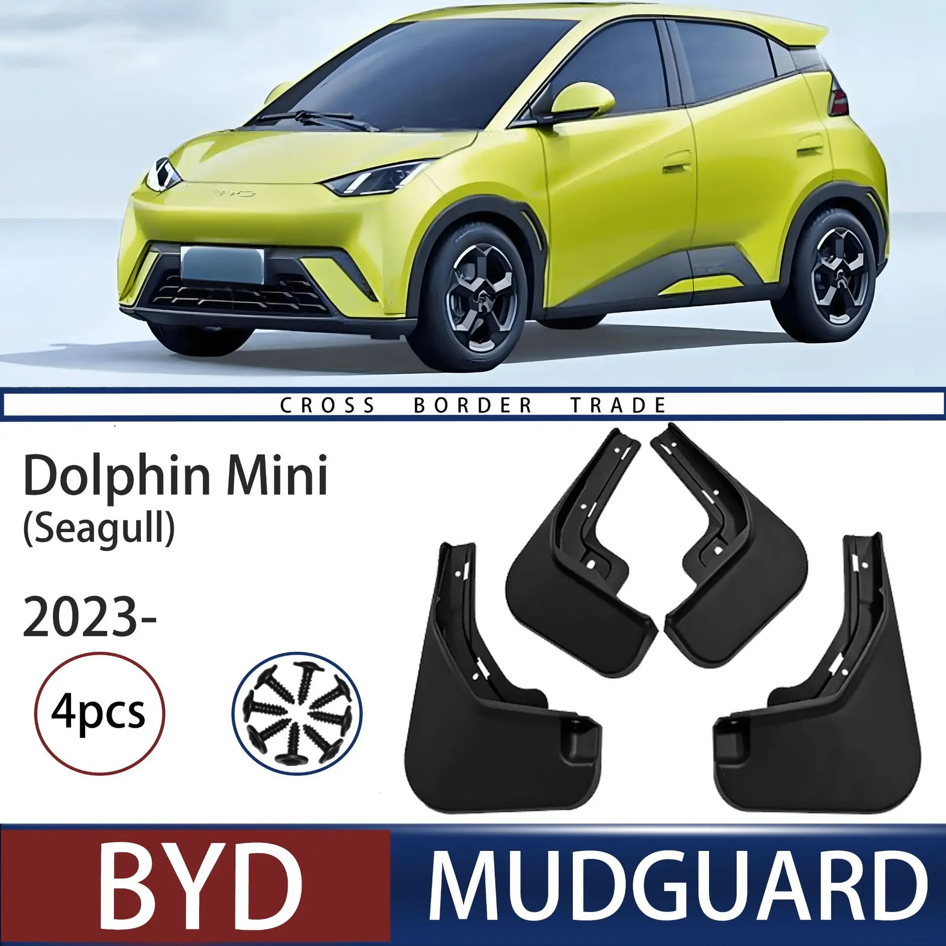 

FOR 2023 BYD Seagull Car Molded Mud Flaps Splash Guards Mudguards Front Rear Styling Front Rear Car Accessories