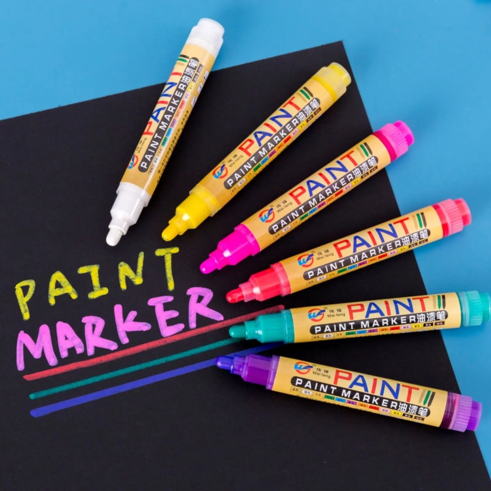 

Oblique Head Paint Pen 6.5mm Colorful DIY Graffiti Large Capacity Touch Up Paint And Color Waterproof And Non Fading