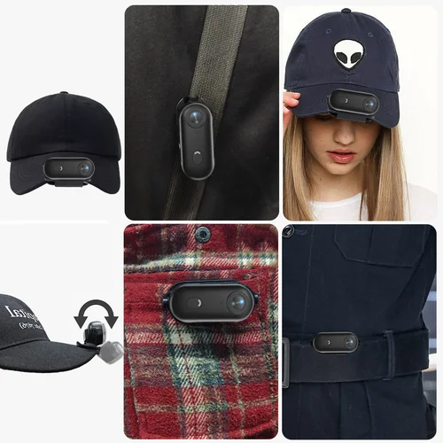 Imagen 2 del producto Cámara para deportes al aire libre 4K FHD, grabación de vídeo para bicicleta en casco, motocicleta, bicicleta con estuche impermeable, cámara a presión de tamaño pulgar