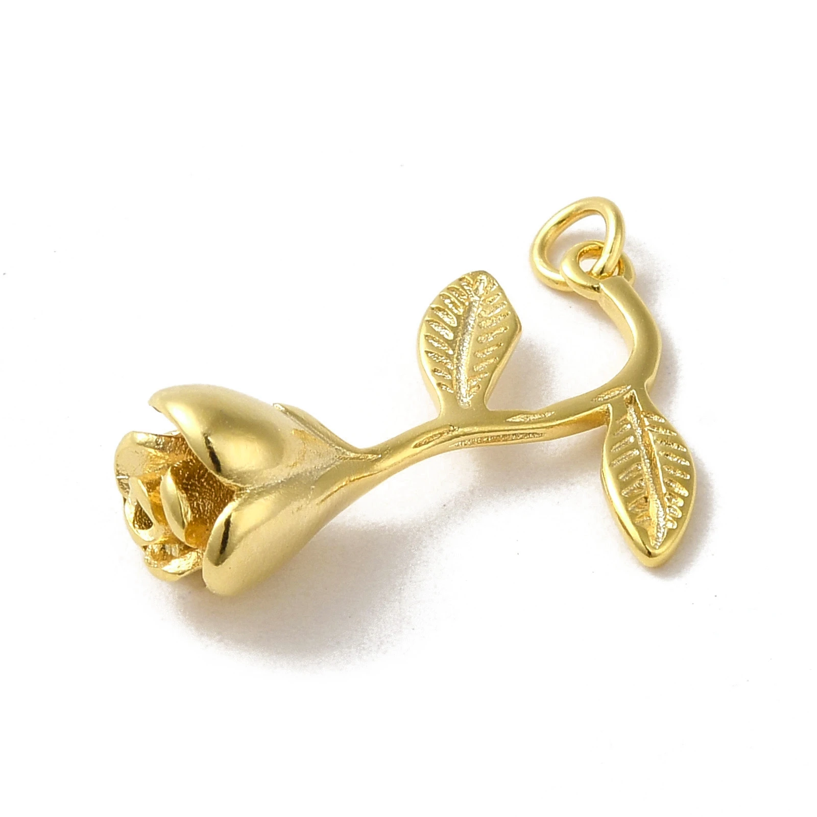 50pcs Rose Brass Pendants 2 Colors Dangle Flowers Charms Earring Necklace DIY Jewelry Making Gift Craft Supplies 23x14x7.5mm