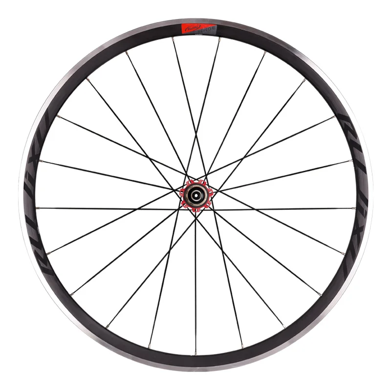 

RUJIXU 6 pawls red hub Ultralight 700C Height 30MM Pull Straight Flat Spokes Wheel Group V / C brake disc brake road wheelset