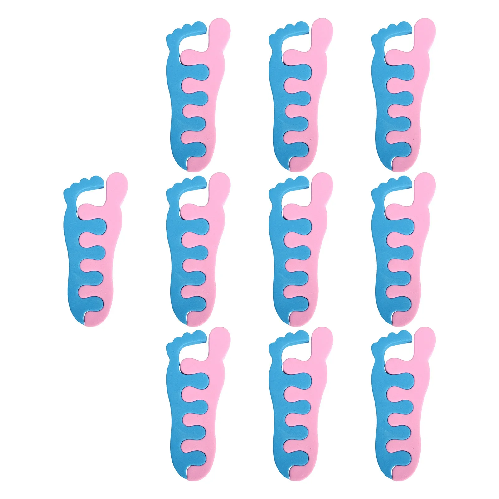 

10 пар губчатых разделителей для пальцев ног для маникюра, педикюра, использования в салонах и дома, удобные, многоразовые, экологичные, для ногтевого сервиса