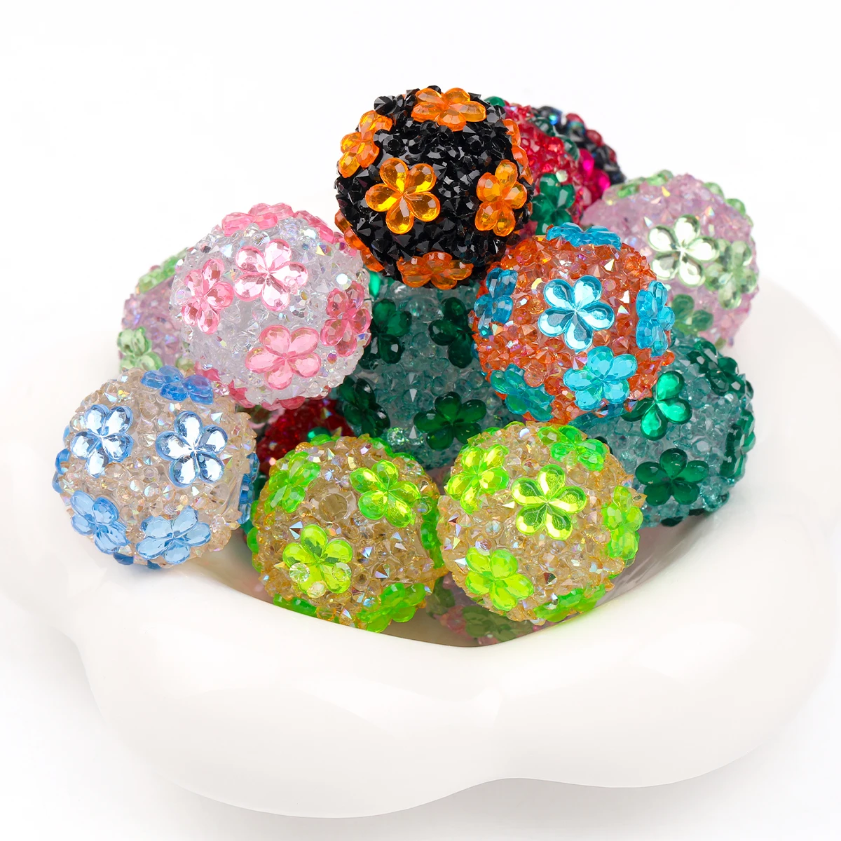5pcs/10pcs Multicolor Granulated Sugar Round Bead Acrylic Beads with 2.5mm Drilled Holes Beads for Pen Making Loose Spacer Beads