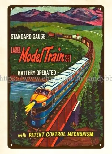 Baltimore and Ohio O Gauge Model Train retro toy metal tin sign western decor