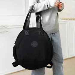 Large Capacity Travel Backpack Retro Fashion College Style Oxford Cloth Schoolbag Black Rucksack