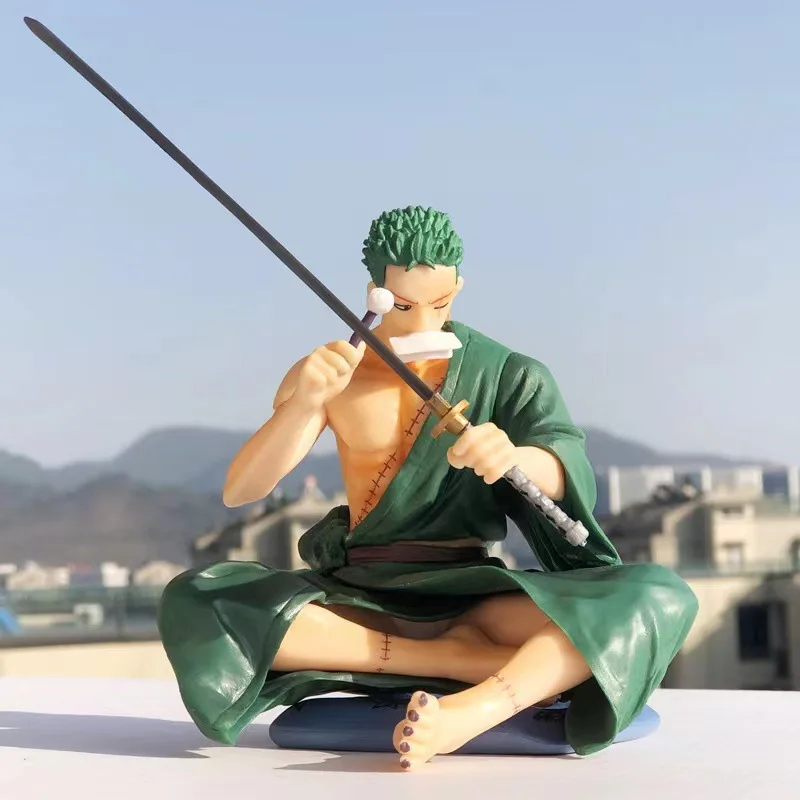 Juego de figuras de acción de One Piece, juguetes de modelo de personaje de Anime Rono Zorro, Three Knife Sa, Pvc, 18cm