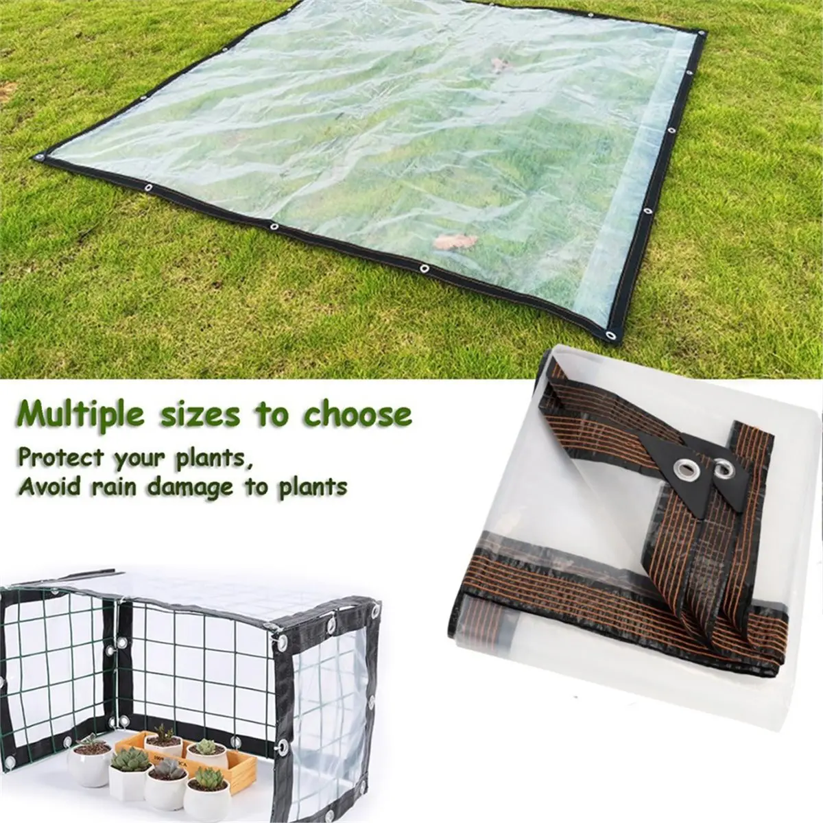 giftnew Transparent Rainproof Cloth for Outdoor Sunshade and Waterproof Protection 4mx5m