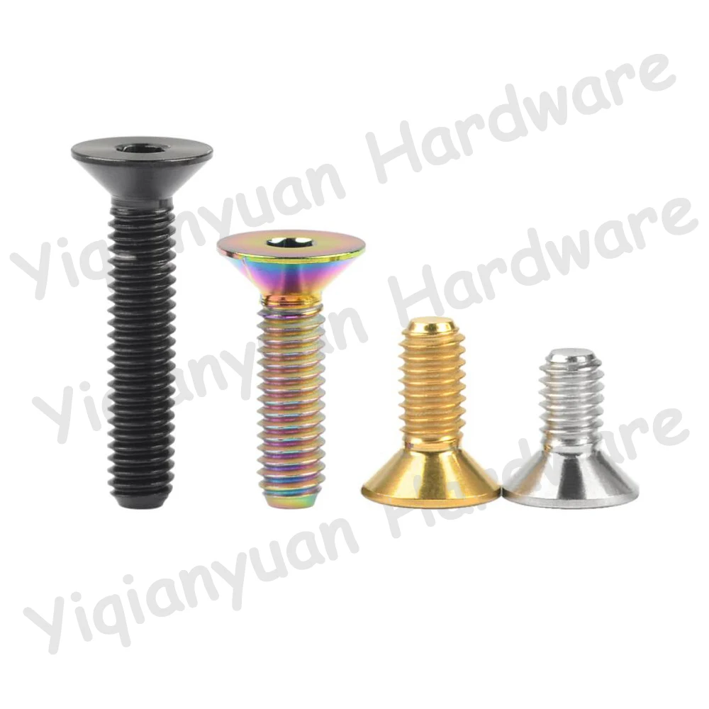 1Piece-2Pcs M6 M8 DIN7991 Titanium Alloy Hexagon Socket Countersunk Head Screws for RC Parts Bicycle Fittings Motor Accessories