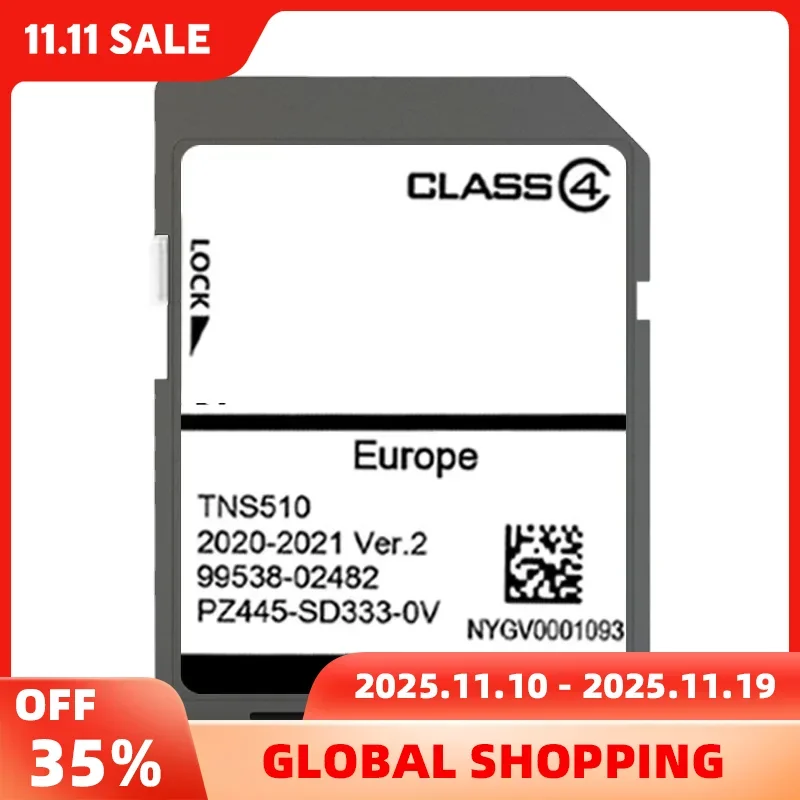 

TNS510 Navigation Sat Nav Map SD Card 2021 Version2 for Toyota UK & Europe Sockets with Anti Fog Reaview Stickers
