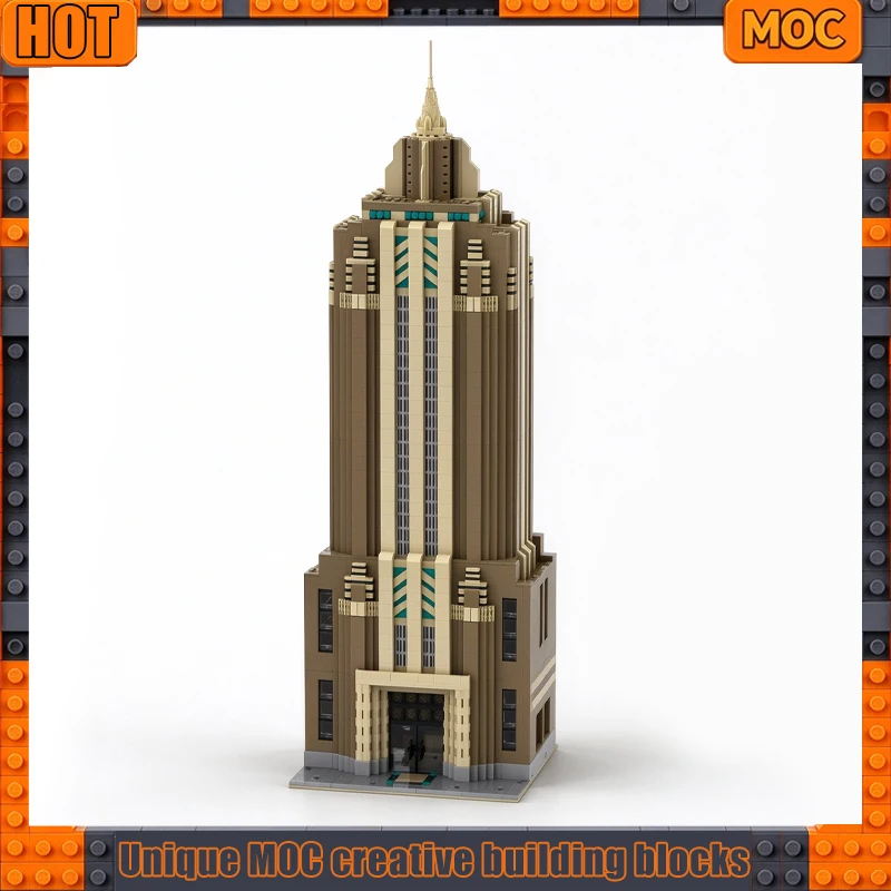3857PCS Art Deco Skyscraper Architecture Model Building Blocks Modular Street View Series Custom Puzzle DIY Assembly Toy Gifts