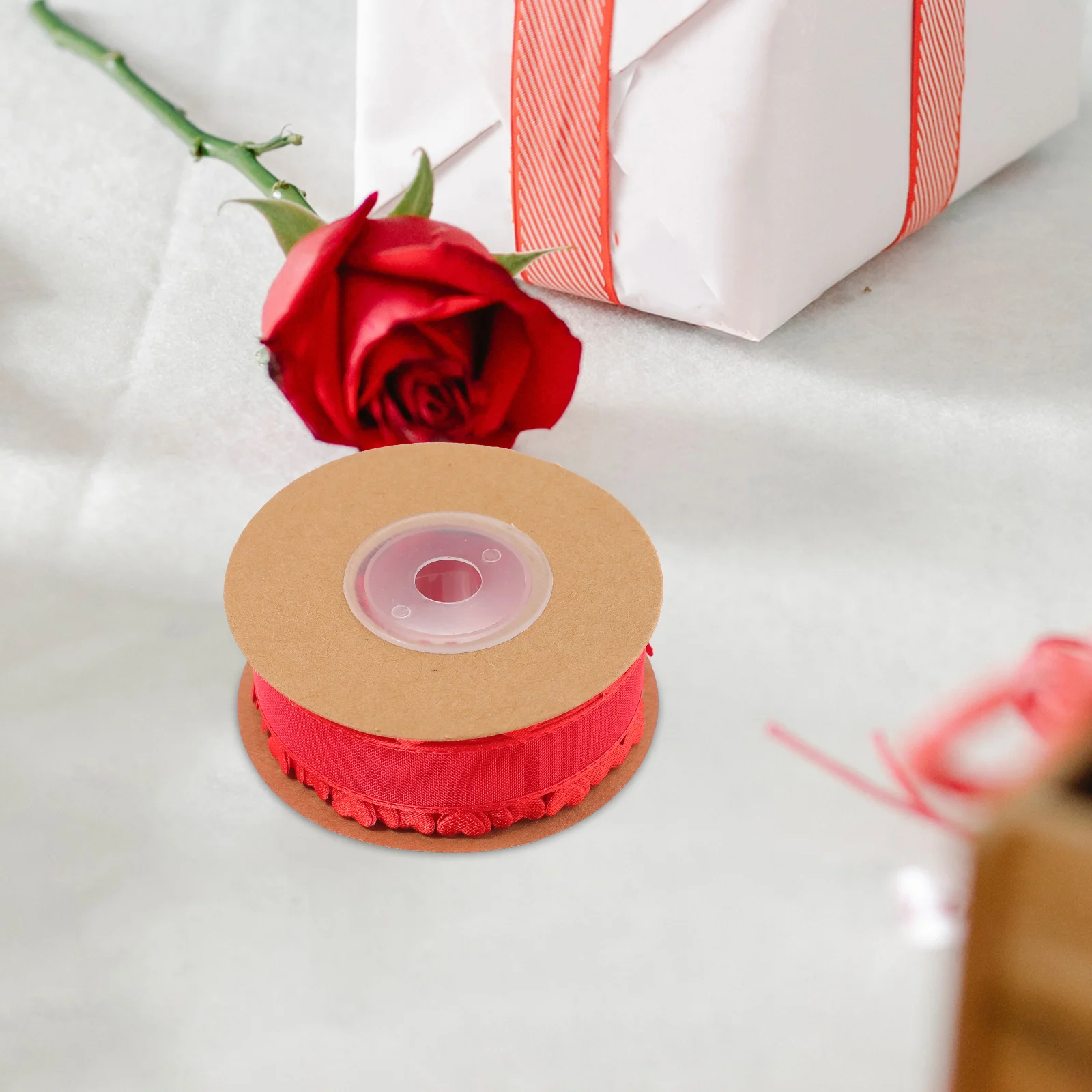 

1 Roll Heart Pattern Gift Ribbon Long Durable for Gift Wrap Holiday Decoration and Craft Use Ribbons for Crafts