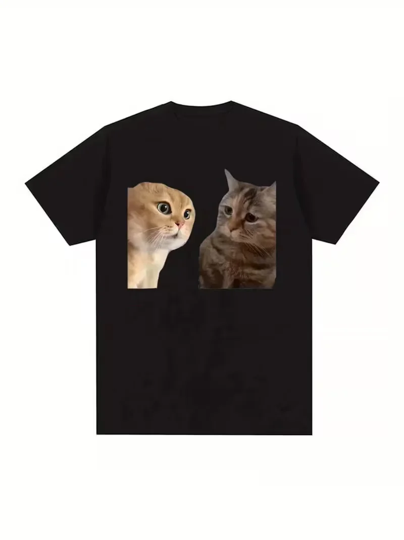 Cat Graphic Print T-shirt, Short Sleeve Top for All-Season, Women's Clothing Durable Oversize Casual T-shirt Daily Streetwear