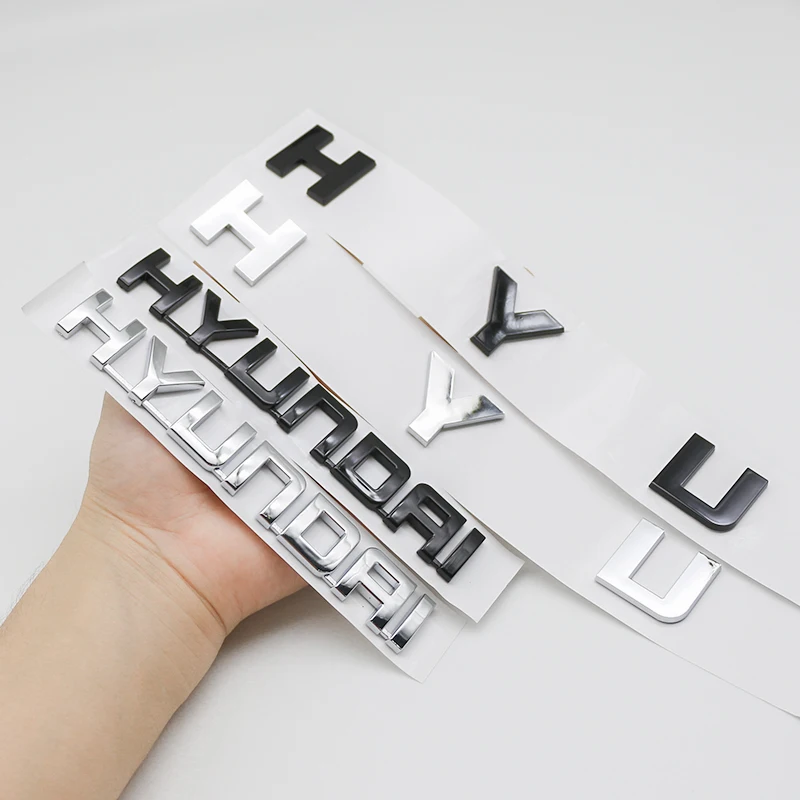 هيونداي I40 I20 توكسون سانتا في سوناتا سولاريس أكسنت إلنترا كونا المكان ABS ثلاثية الأبعاد سيارة معدنية جذع شارة لوحة اسم رسائل ملصق