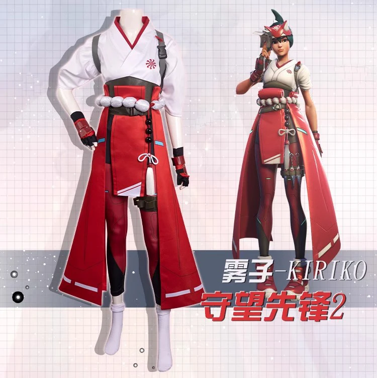 Overwatch 2 Kiriko Cosplay Costume Outfits Halloween Party Carnival Suit