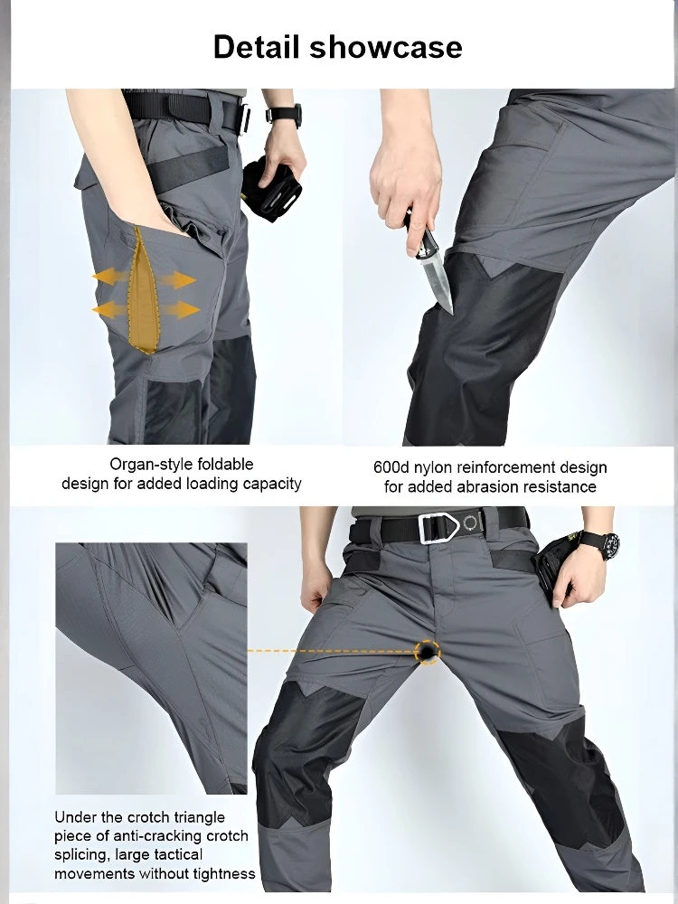 الرجال فضفاض السراويل التدريب في الهواء الطلق فضفاض سليم تمتد السراويل التكتيكية البضائع السراويل في الهواء الطلق متعددة جيب السراويل التكتيكية Ripstop Tr