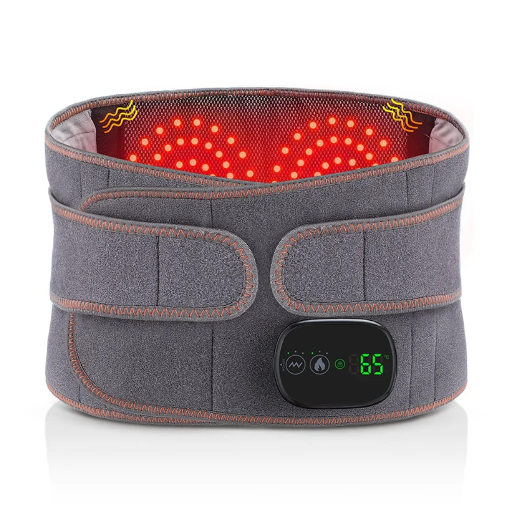 Portable electric heat massage belt for waist support breathable diving fabric lightweight electric heating pad