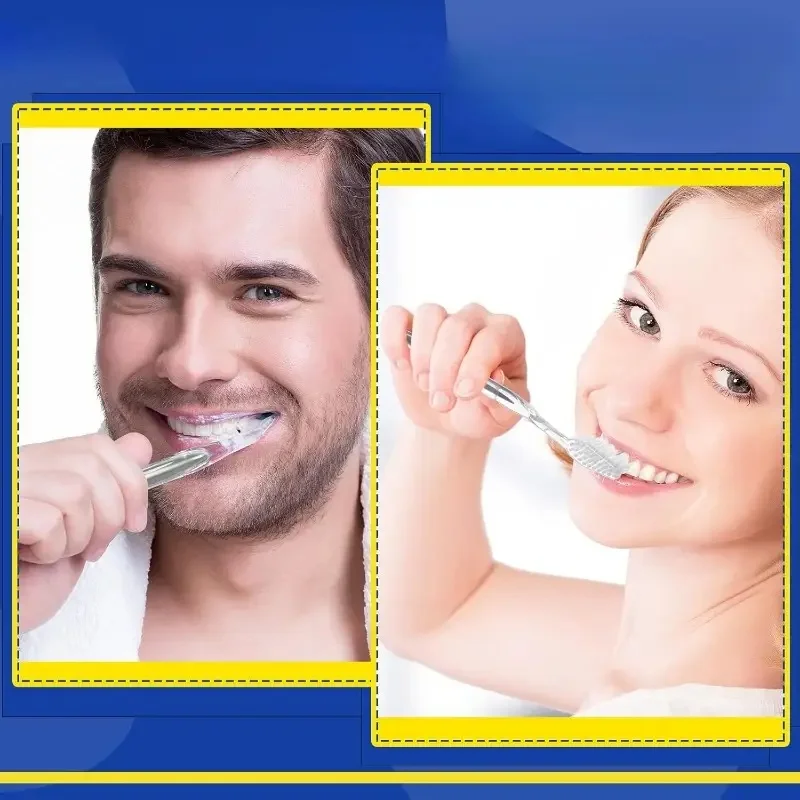 30 فرشاة أسنان للسفر يمكن التخلص منها بشكل فردي، أدوات زينة ناعمة للشعر للبالغين، والتخييم، وضيوف الفنادق (فضي)