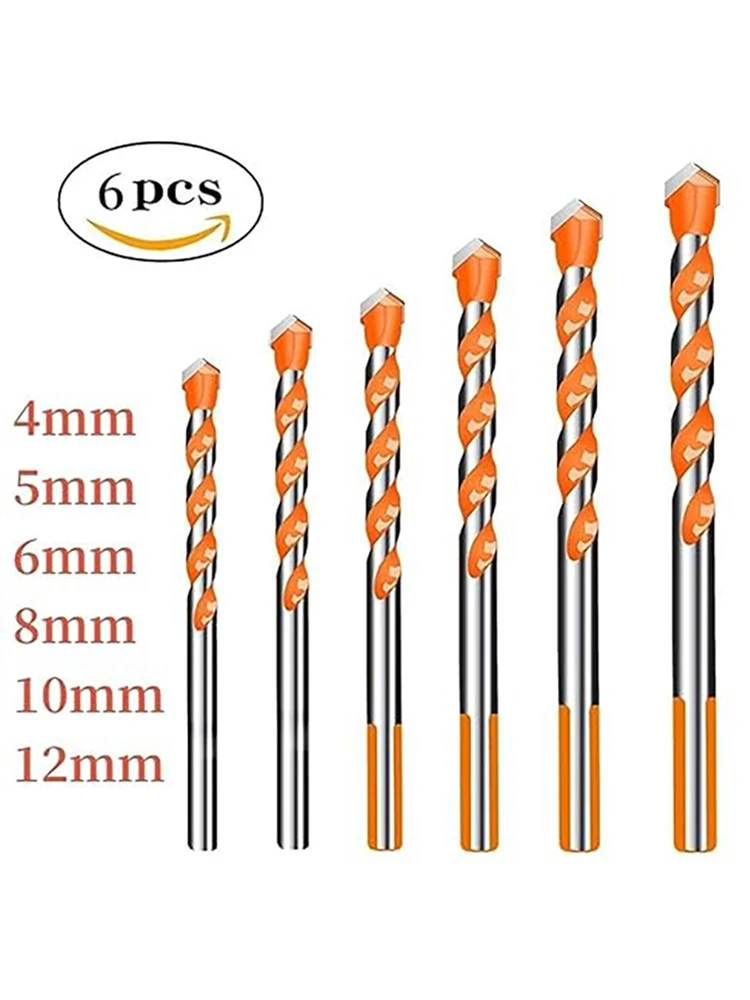 6 pçs 4-12mm multifuncional broca de diamante conjunto telha cerâmica madeira vidro perfuração
