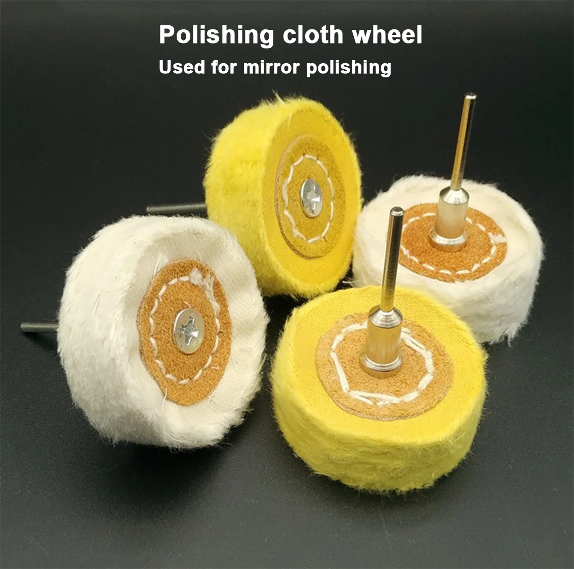 1Pcs Wool Felt Grinding Sanding Head Abrasive Buffing Wheel 2.35/3mm Shank Cotton Thread for Jewelry/Amber/Agate Mirror Finish