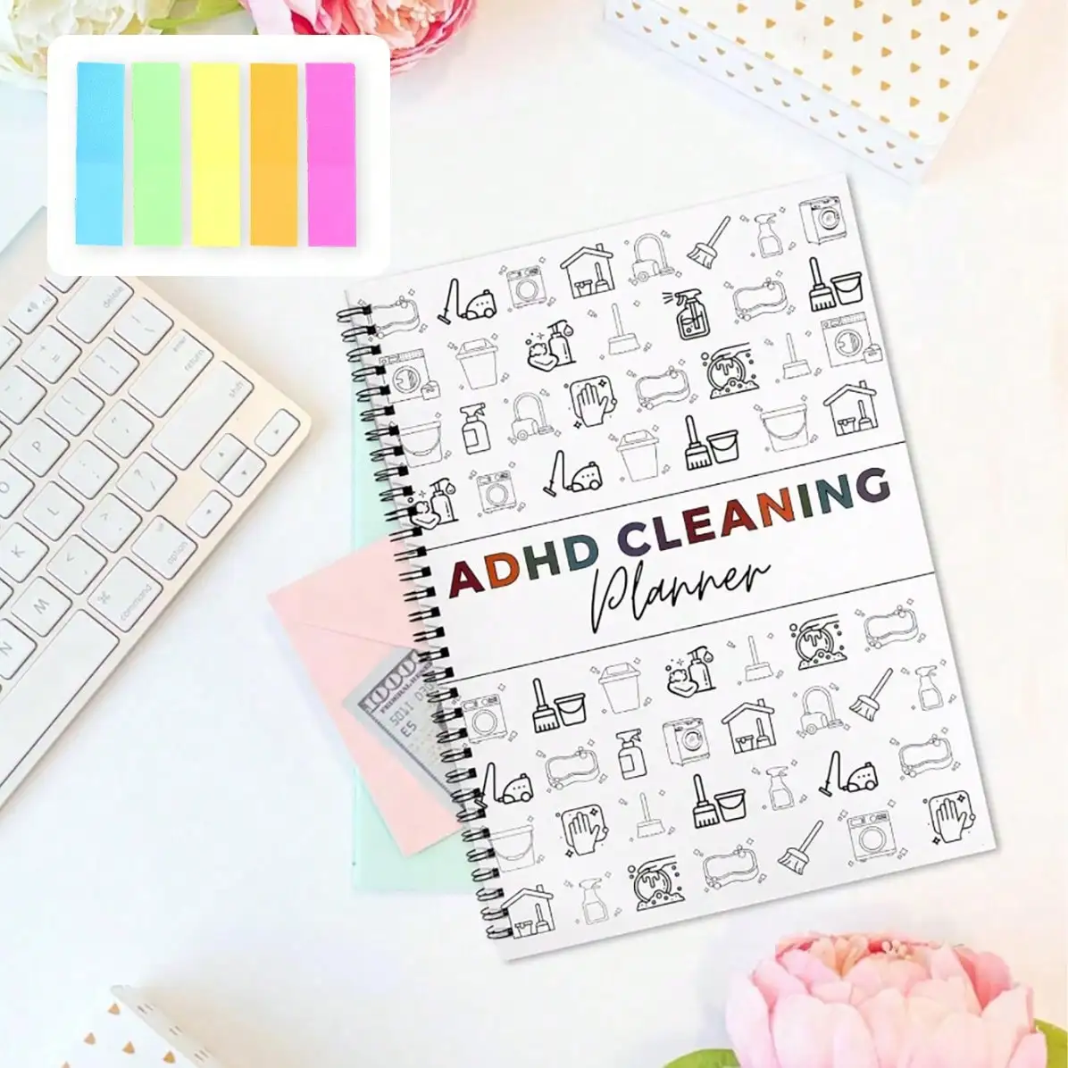 ADHD Focus Household Cleaning Planner Notebook, Daily Weekly Monthly Task Tracking Checklist For Adults And Teens, Organizing Schedule Chart For Home Tidying, Practical Life Helper Notebook With Gift Note Paper, Thoughtful Daily Planner Gift