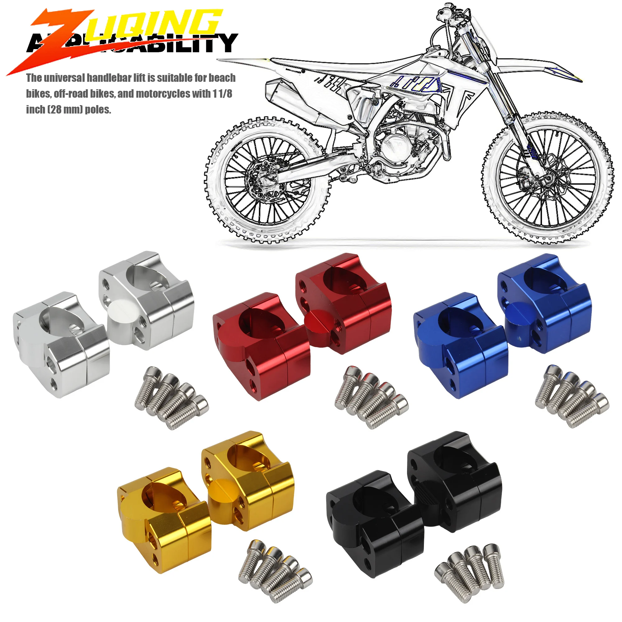 

Мотоциклетный толстый руль, подъемные зажимы, конический руль, универсальный сплав с ЧПУ для ATV, пит-байк, аксессуары для мотокросса