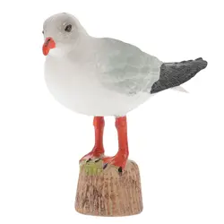 1pc Seagull Statue Red-billed Gull Model Nautical Seagull Figurine Miniature Home Decoration Plastic Seagull Figure For Car