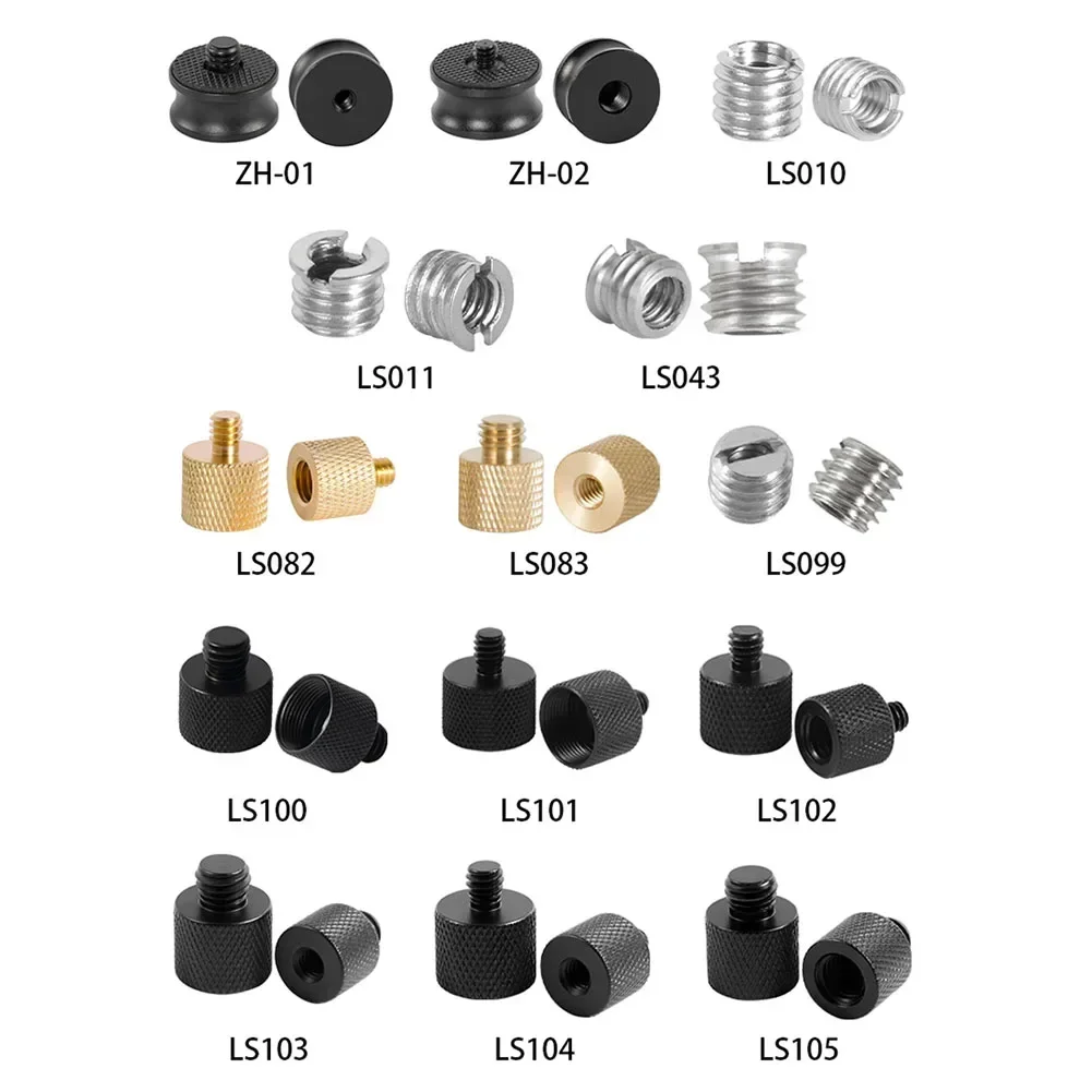 Adaptor dudukan sekrup berulir pria wanita 1/4 3/8 ke 5/8 untuk kamera Tripod Studio dudukan adaptor sekrup berulir