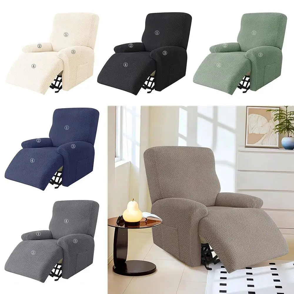 

Universal Split Back Design Recliner Sofa Covers Stretch Fabric Protective Cover Armchair Cover Solid Color Couch Slipcovers
