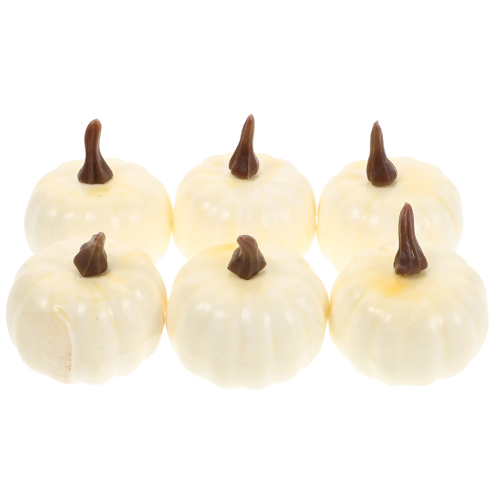 

6pcs 4.5Cm White Pumpkin Decor Lifelike Pumpkins Halloween Party Supplies Table Props Autumn Wedding Decor Kindergarten