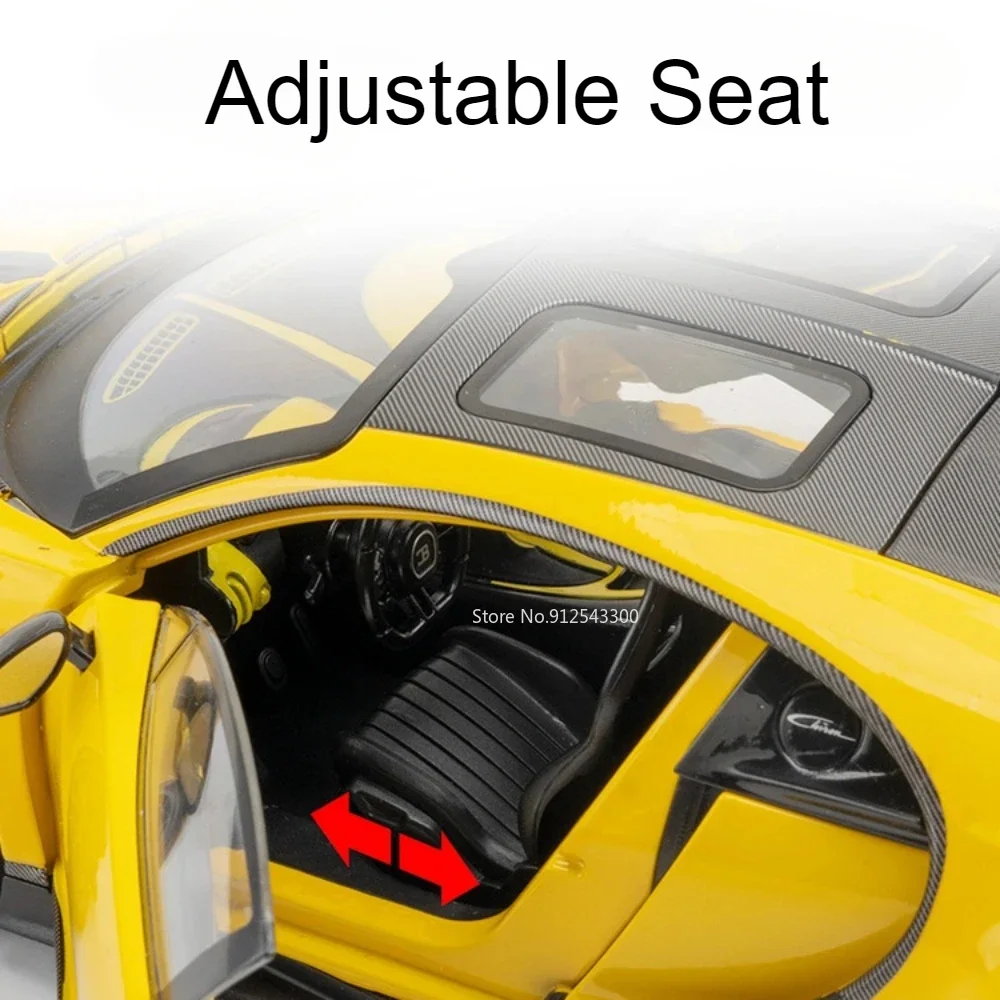 1:18 escala chiron modelo de carro esportivo brinquedo diecasts portas de metal aberto som luz absorção de choque veículos brinquedos presentes para crianças