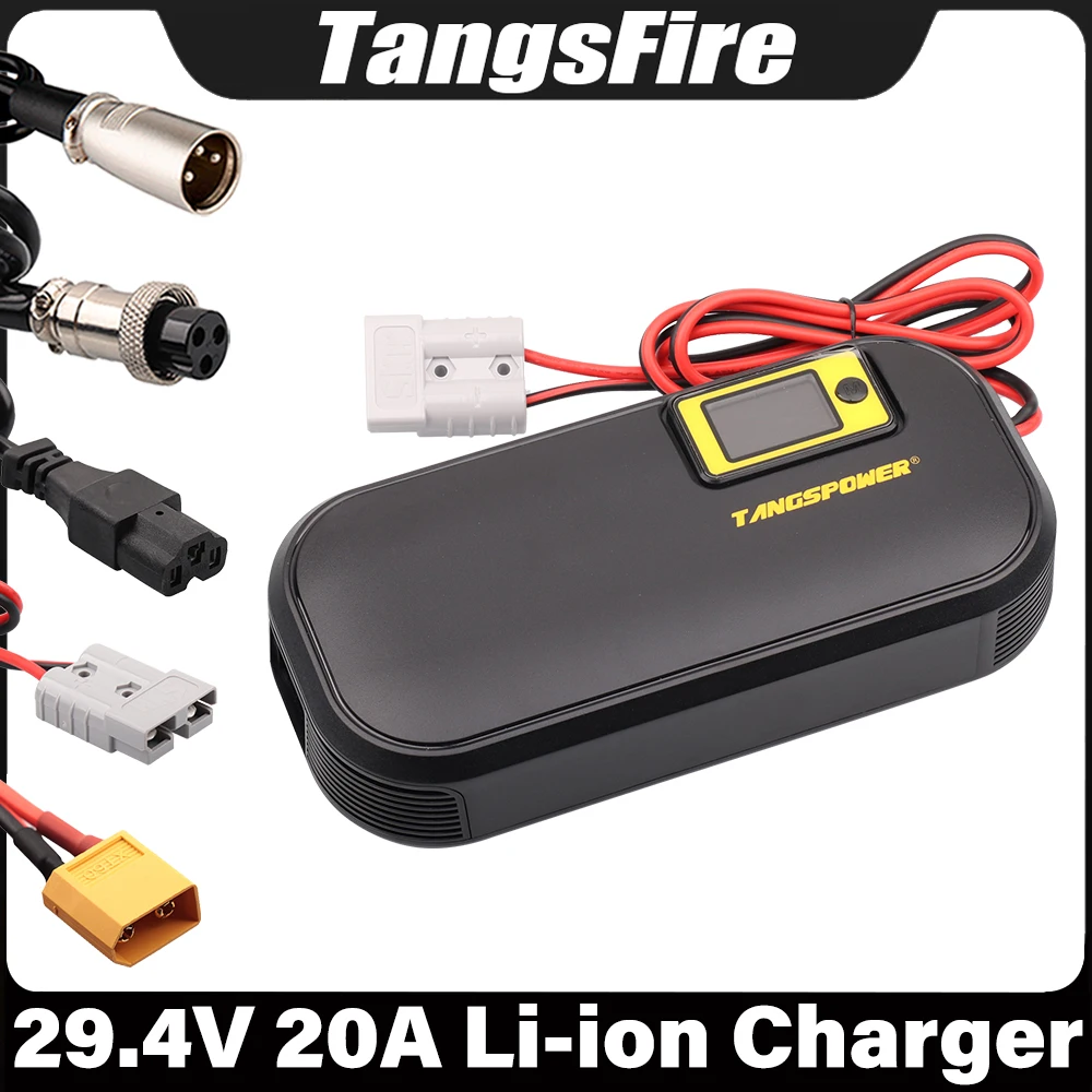 

29.4V 20A Li-ion Battery Charger 7S For 24V 25.2V 25.9V Polymer Lithium Battery Charger Selectable EU/US/AU/UK High Quality Plug