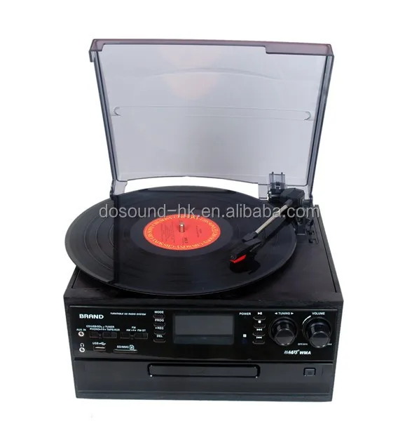 

6-In-1 Music Centre Multi Aux-in and Out Turntable Player with USB CD Record Player