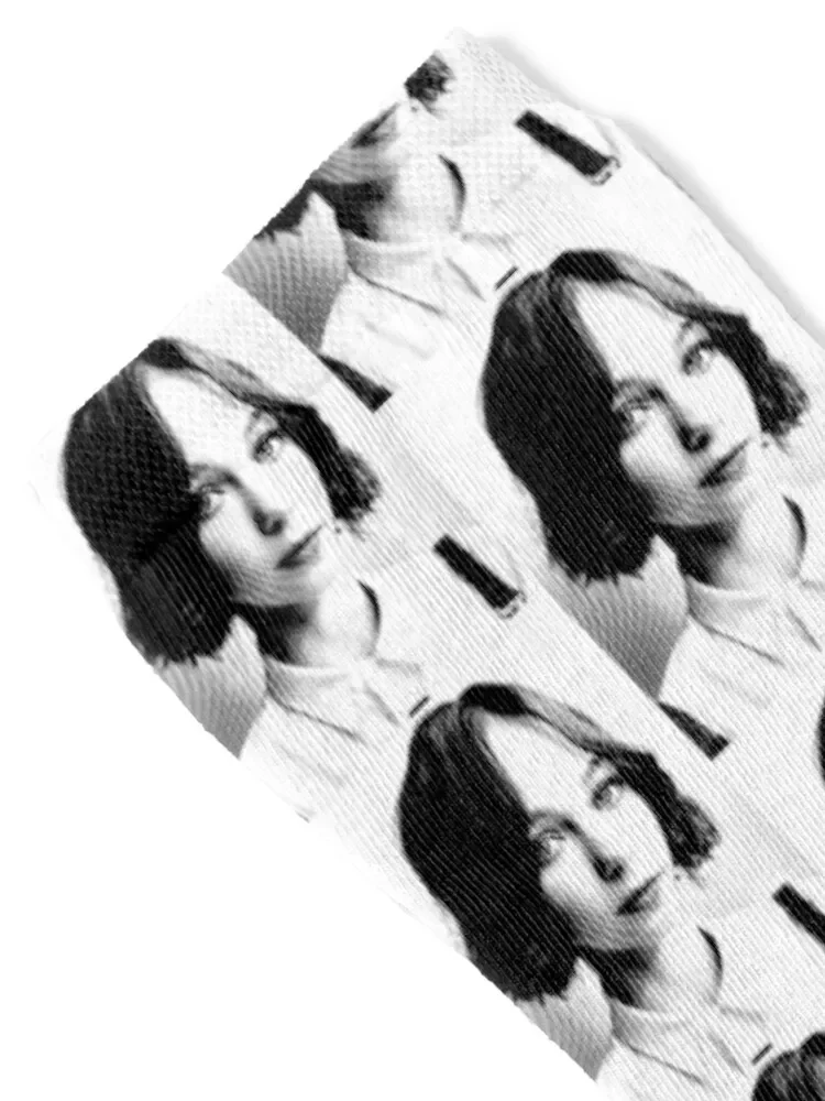 إيما مايرز صورة أبيض وأسود (لينوكوت) جوارب كرة القدم المضادة للانزلاق جوارب رياضية فاخرة جوارب نسائية للرجال