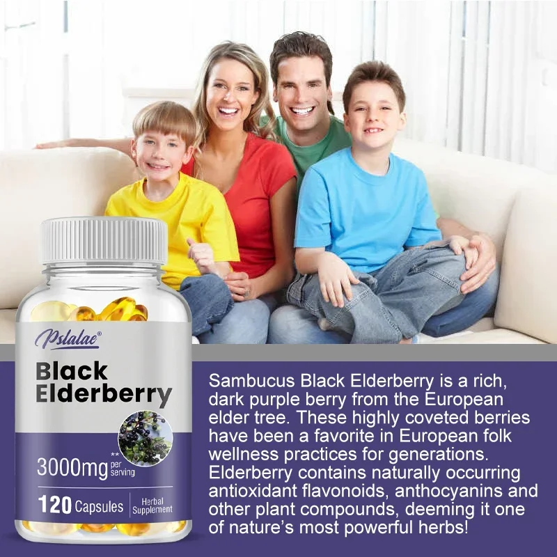 Black Elderberry 3000mg - Supports A Healthy Immune System, Antioxidant Levels and Improved Nutrient Absorption Supplement - Image 5