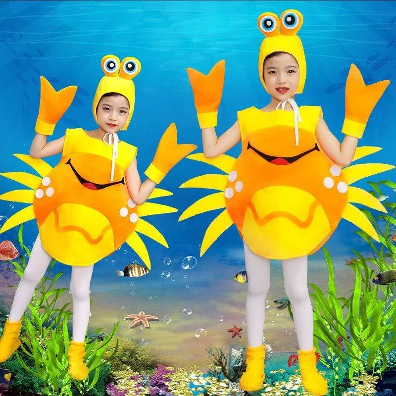 

Children's Small Crab Animal Performance Costume Ocean Dance Performance Clothes Male Female Toddler Halloween National Day