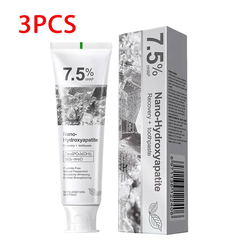 ยาสีฟันหินสีเทาไฮดรอกซีฟอสเฟต 7.5% 1/3 ชิ้น สำหรับทำความสะอาดช่องปาก ลมหายใจหอมสดชื่น ขจัดคราบฟัน กลิ่นหอมติดทนนาน