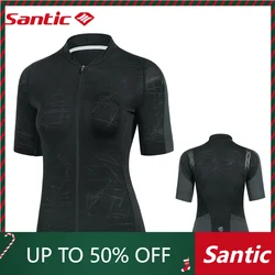 Santic Women's Cycling Jerseys Reflective Short Sleeved Summer Comfortable Anti-sweat Cycling Jerseys L2C02231H