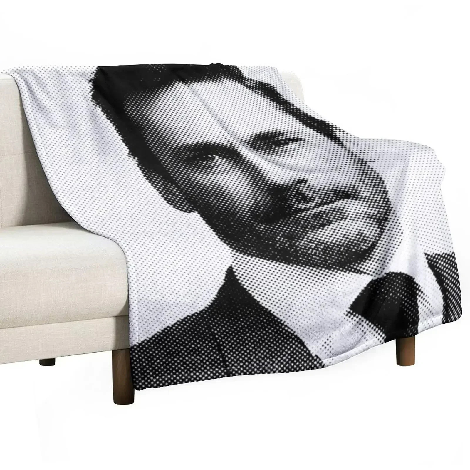 Jon Hamm Black & White Painting Throw Blanket blankets ands Retros Multi-Purpose Picnic Blankets